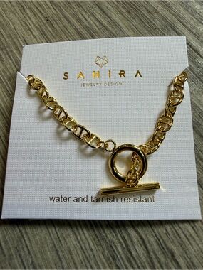 New Sahira Jewelry Taylor Toggle Chain 18k Plated Waterproof Tarnish Resistant